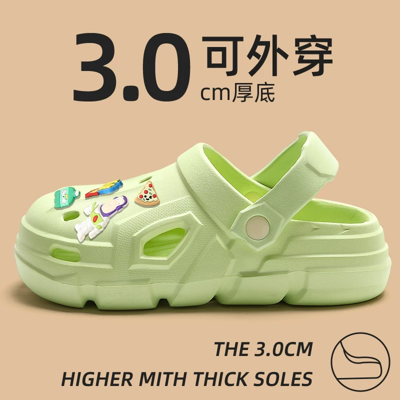 Мужские Crocs-шлепанцы с ощущением какао для лета 2023 года, новая нескользящая толстая подошва, домашняя/уличная обувь, мужские сандалии на открытом воздухе