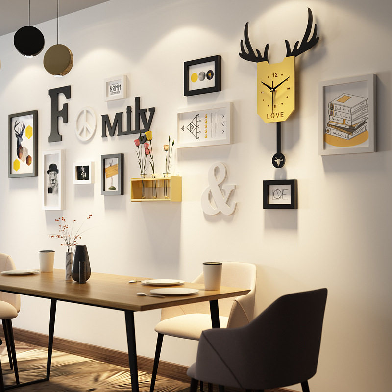 9 Boxes Heart-shaped Photo Wall Living Room Creative Romantic Combo Photo Frame Wall Wedding House Bedroom Hanging Wall Photo Wall