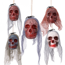 Halloween hanging ghost tricky supplies foam skull head Halloween bar hotel layout props secret room decoration