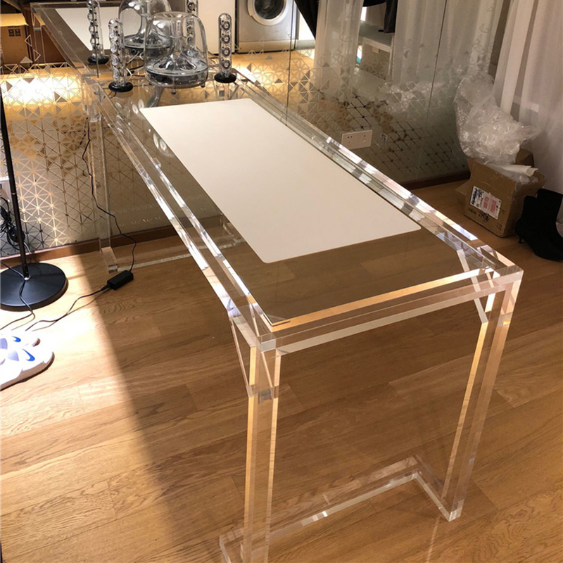 Acrylic Transparent Table, Simple, Modern, Light Luxury, Small Apartment, Dining Room, Balcony, Desk, Office Desk, Glass Entrance Table