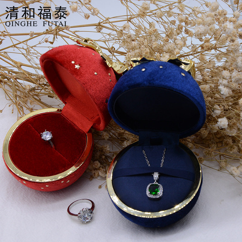 Creative Starry Bowknot Spherical Jewelry Box Repurchase Fashion European and American Ring Box Gold Pendant Box