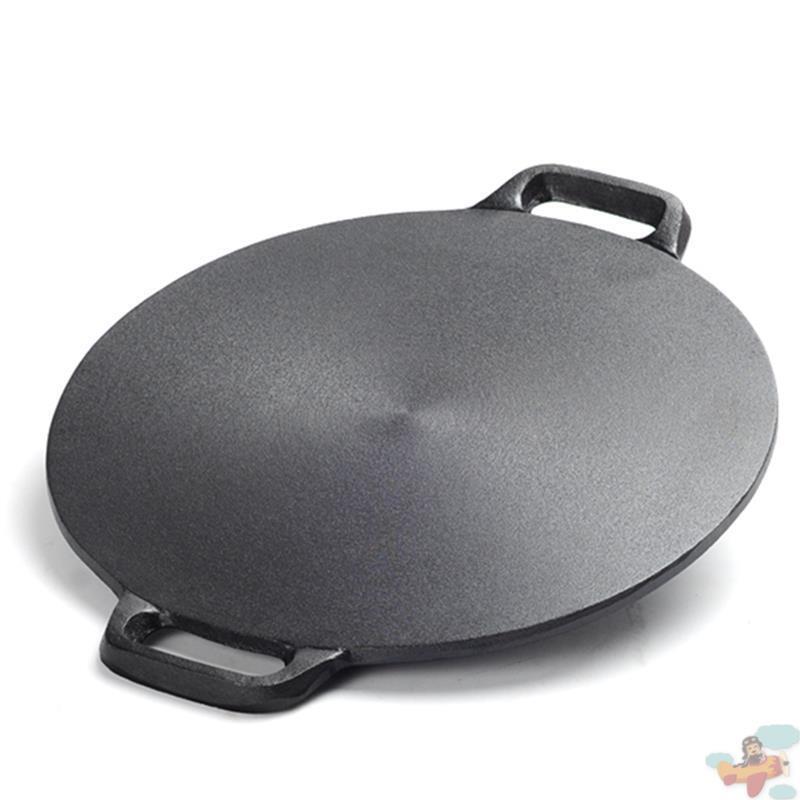 Spring Roll Skin Iron Plate, Thickened Iron Plate for Making Spring Roll Skin, Multi-Grain Pancake Pan, Yellow Pan, Cast Iron Griddle for Home Use.