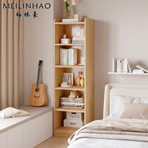 Solid wood bedside table bookshelf corner storage rack floor-standing cabinet storage cabinet against the wall integrated bedside multi-layer storage rack