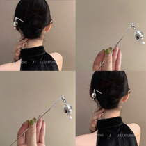 Retro orchid bell flower ~ pendant hairpin for women 2024 new style fresh Chinese style beaded niche high-end design hairpin