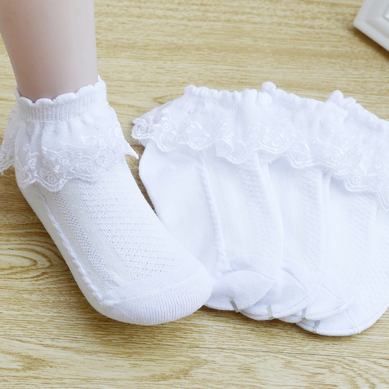 Masonria children's girls lace socks pure white net socks Latin performance examination regulations dance socks
