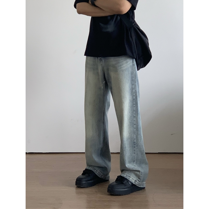 X1617 American High Street Retro Distressed Slim Fit Straight-Leg Pants Washed Blue Jeans Long Pants for Men 3918 X1617 American High Street Retro Distressed Slim Fit Straight-Leg Pants Washed Blue Jeans Long Pants for Men 3918