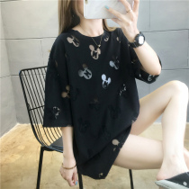 Movanu wild clothes missing loose thin T-shirt female 2021 summer new large size womens long coat