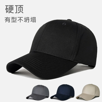 Hat mens Korean version of the tide solid color hard top black cap summer casual fashion baseball cap mens ins trend
