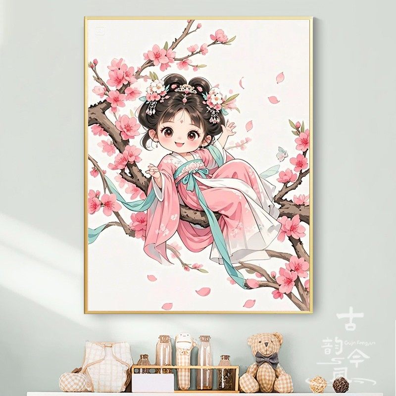 中國面刺绣画 桃花少女】十字绣2025新款线绣客厅刺绣中国风钻石画5D粘贴手工有何特色