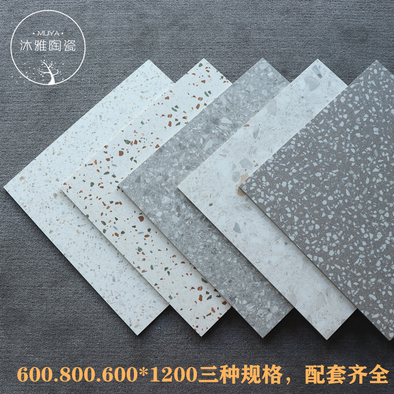 Soft Light Finely Carved Water Grinding Stone Tiles 600X1200 Through Body Imitation Ancient Brick 800X800 Mall Engineering Non-slip Floor Tiles
