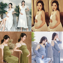 Pregnant Woman Photography Clothing Meritocracy Pregnancy maternity dress Summer small frescoed pregnancy mommy big belly gestation photos of pregnant women
