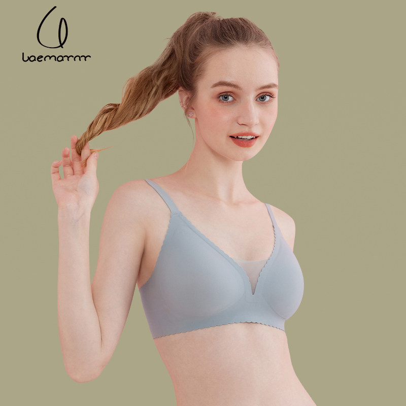 Trace-free underwear woman large bra small summer thin summer gathering beautiful back fixed cup bra one piece of steel-free ring bra