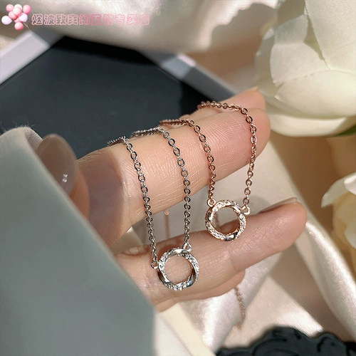 Кольцо, цепочка до ключиц, ретро подвеска, универсальное ожерелье, легкий роскошный стиль, простой и элегантный дизайн