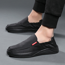 Male Shoes Summer Breathable Ice Silk Cloth Shoes Men Work Shoes Black Shoes Men A foot Foot Sloth Casual Sails Shoes