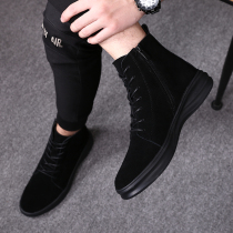 Martin boots Mens Inn Wind Ins Mens Boots Fall Black Genuine Leather High Tide Shoes Anti-Suede Leather Tooling Boots