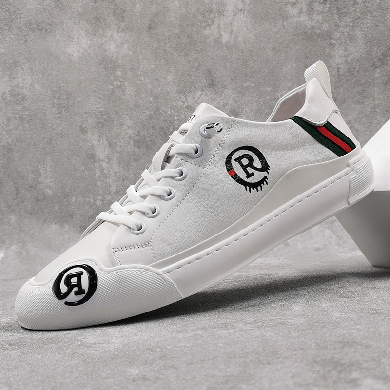 Shoes men's wave shoes 2022 new spring genuine leather breathable small white shoes men casual shoes genuine leather European Station men's shoes