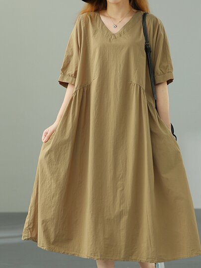 European plus size women's dress 2025 new summer fat mm loose belly-covering slim skirt mom summer dress