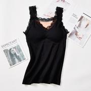 . Bông nhung mùa đông không quét vai cộng với nhung lại vest nữ ren womens đồ lót chặt chẽ bên trong người phụ nữ dày mới.