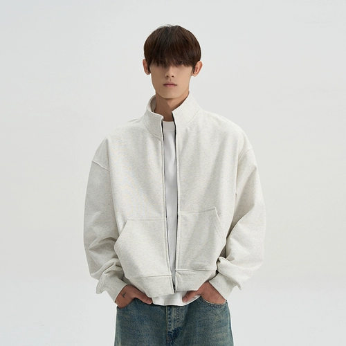 A PUEE Американская высокая улица Cleanfit Silhouette Solid Salad Cardigan Stand Whothirt Mustery Complety Short Wide Hoodie