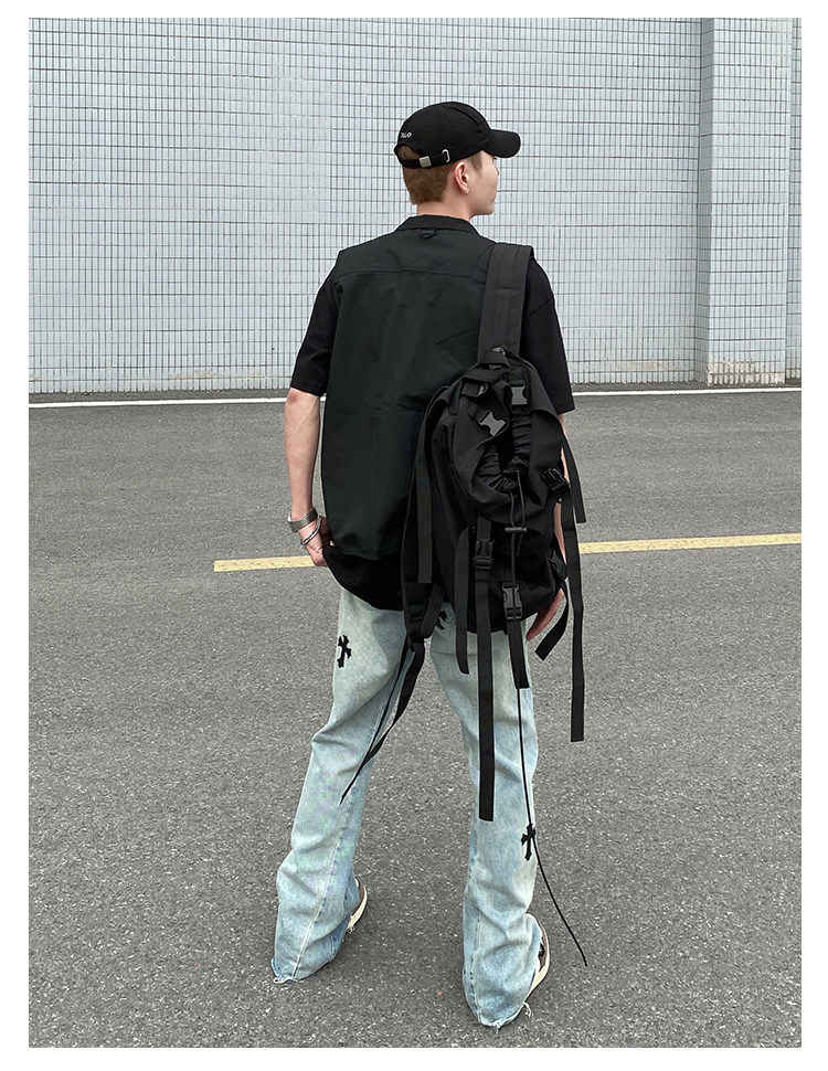 European and American high street CH Crook cross jeans for men, American hip-hop vibe street loose straight flared pants pic 13