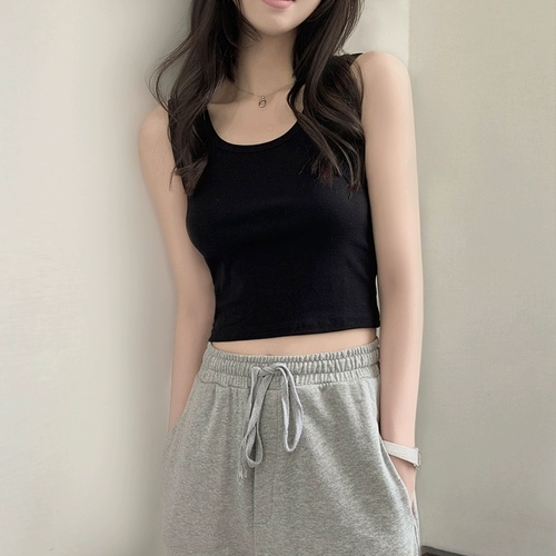 Летняя короткая майка топ, защитное белье, трикотажные бретели