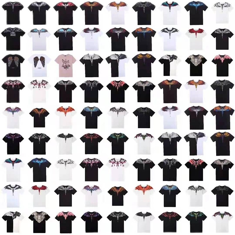 Marcelo Ss22 Mark Blum Mb Wings Short Sleeve T-Shirt Water Drop Illusion Yin Yang Loose Couple Outfit Unisex
