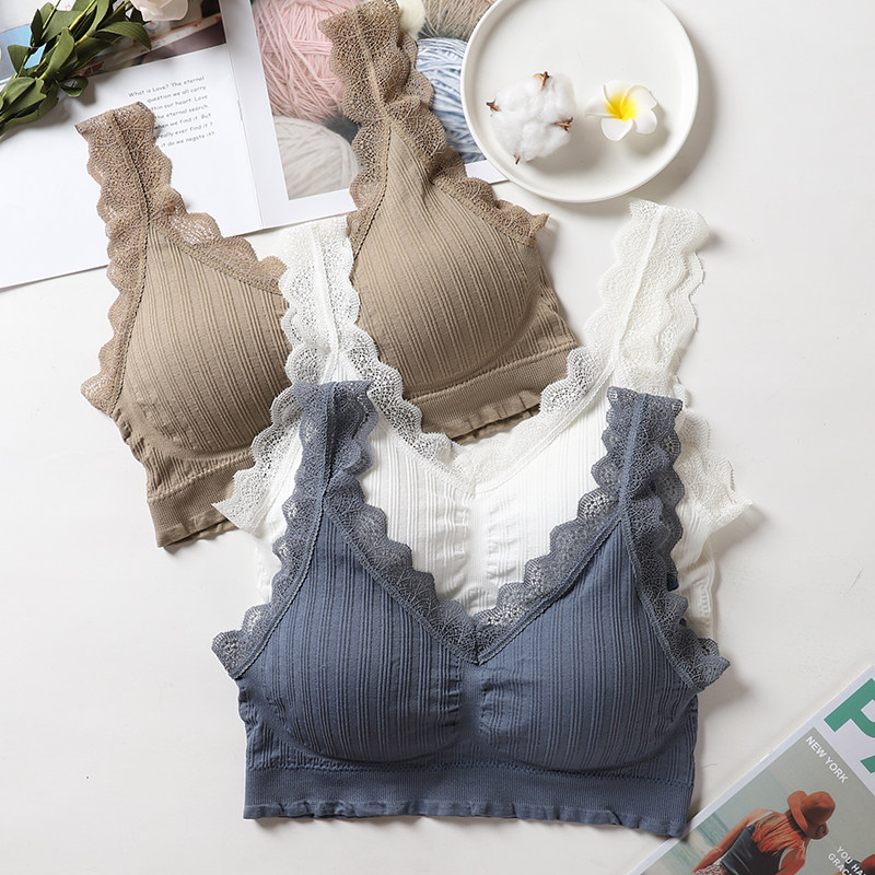 Bandeau without steel ring underwear women's vest lace sexy small chest comfortable beautiful back sling inner sports bra cover