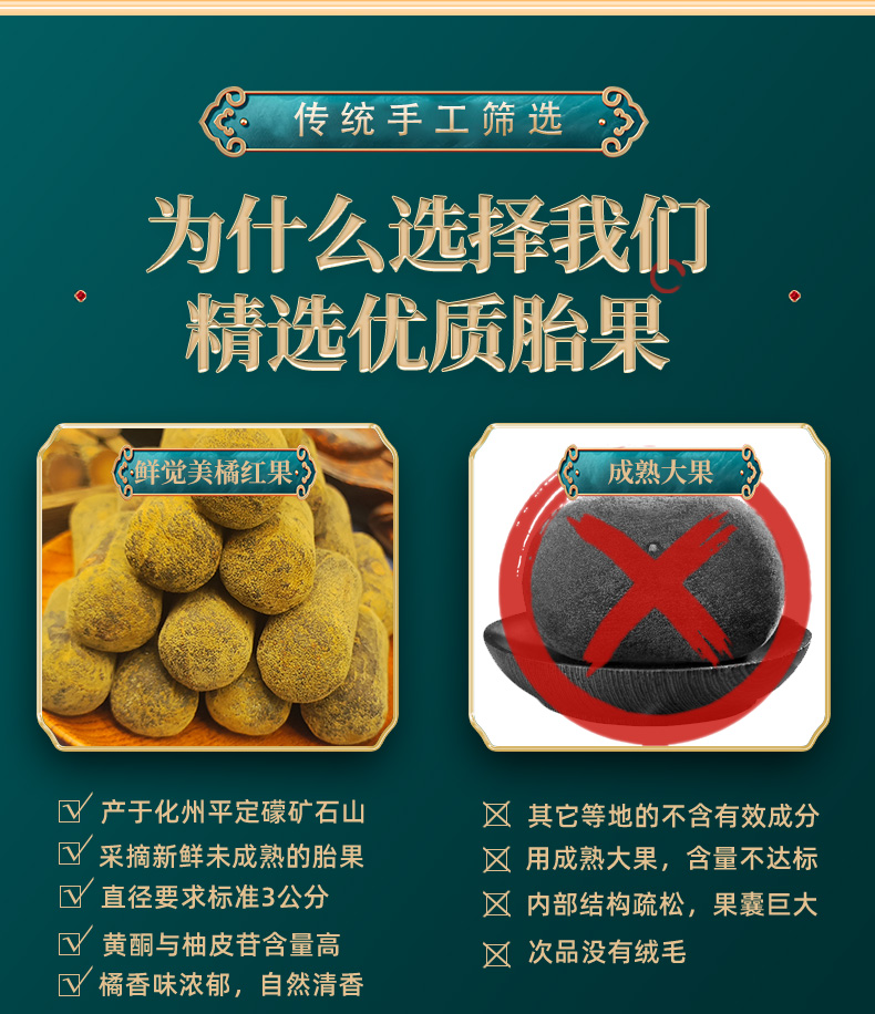 【鲜觉美】正宗化州十年橘红果切片100g