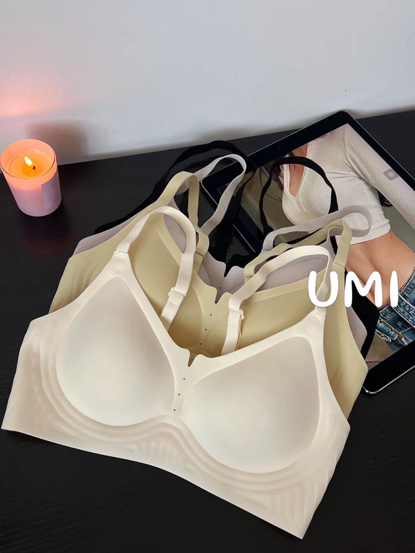 She Dreams New Style Small Shell Seamless Jelly Bra Push-Up for Women with Small Breasts, Anti-Sagging, Summer Thin Style, Side Breast Collection Bra