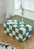 Simple creative net red chess board sofa stool doorway changing shoes and short stool parlor basalt seat stool