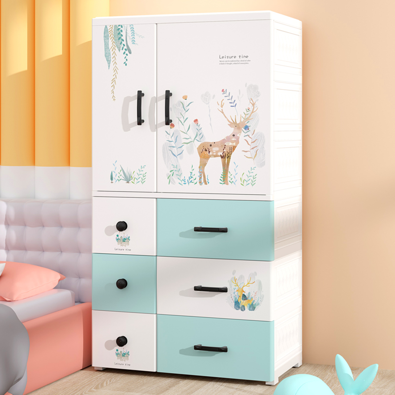 Extra large thickened baby wardrobe children's storage cabinet drawer type plastic simple baby clothes storage small wardrobe