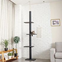 H 230-286cm Cat Climbing ree Floor to Ceiling Adjustable Pet