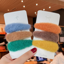 Korea ins candy color temperament hairy velvet hair clip Net red autumn and winter bangs hair card edge clip clip clip bbclip headdress