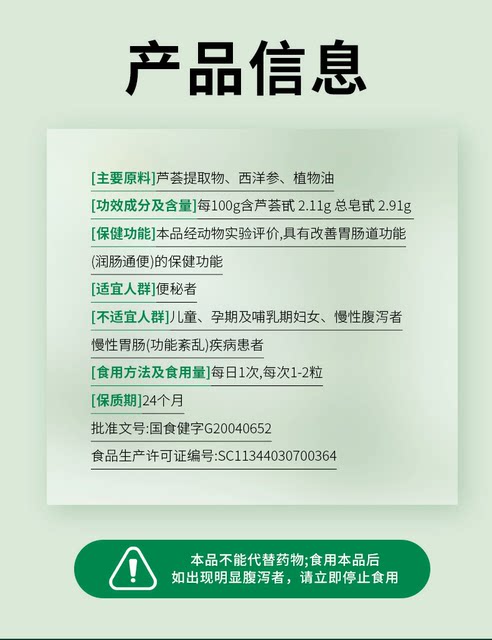 Fushuntang Lin Datong Runchang Laxative Soft Capsule Li Shizhen Official Flagship Store Aloe Vera for Constipation GX