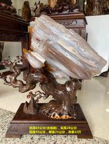 Myanmar Shuhua jade natural rough Debai Laokeng ice seed jade send base gift living room Qishi decoration entrance