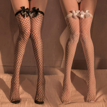 Small dirty female lolita jk sexy long tube fishnet socks bow over the knee lolita beautiful leg sex stockings cos cos