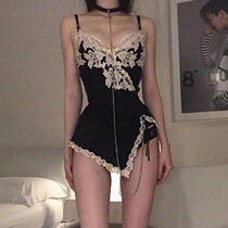 Small pollution female summer sexy fun suspender nightgown pajamas hot passion temptation bed teasing small chest