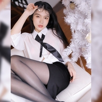 Sexy perspective seduction Secretary uniform ol shirt bag hip skirt set sexy pajamas teasing role play