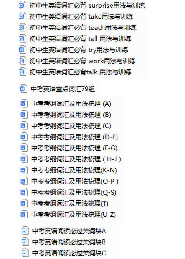 2024年初中英语中考英语词汇梳理总复习总结归纳知识点word电子版