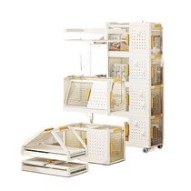 4s7 portable wardrobe folding storage cabinet with wheels home storage box organizer balcony storage rack living room storage