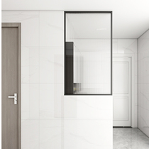 Light luxury washstand partition wall wrought iron screen modern minimalist stainless steel Changhong glass partition entrance into the living room