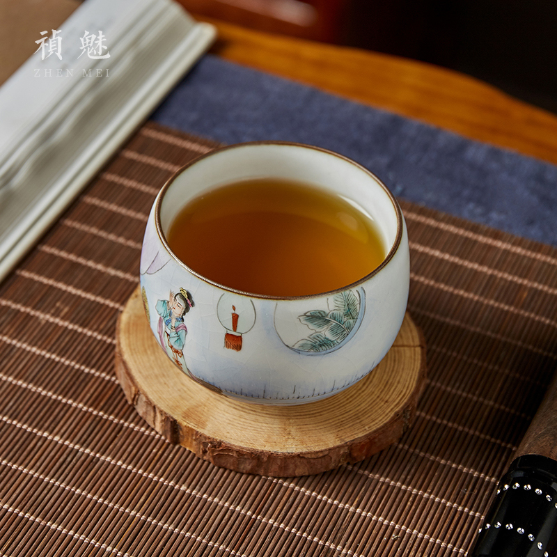 Shot incarnate your up hand - made yuan spring of jingdezhen ceramic cups kung fu tea set personal sample tea cup master cup single CPU