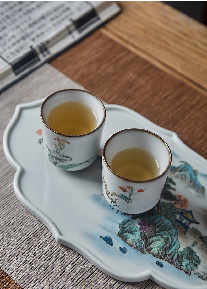 Shot incarnate the sniff your up hand - made teacup jingdezhen ceramic kung fu tea set open piece of sample tea cup masters cup single CPU