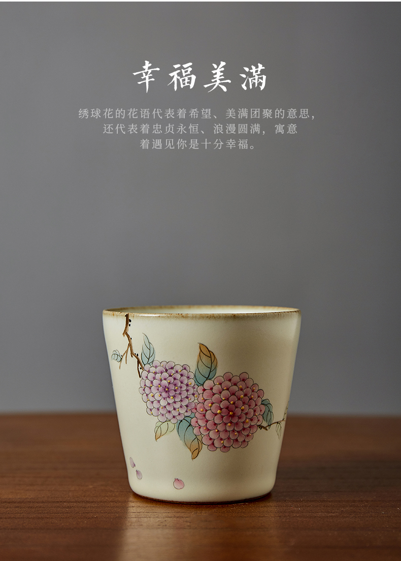 Shot incarnate your up hand - made hydrangea jingdezhen ceramic cups kung fu tea set personal sample tea cup master cup single CPU