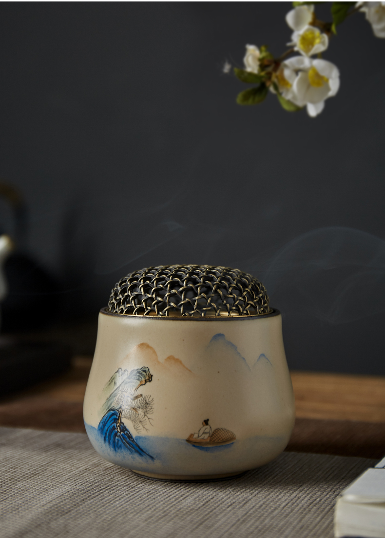 Shot incarnate your up on hand - made scenery censer jingdezhen ceramic kung fu tea set with parts cicada fancy there are scented