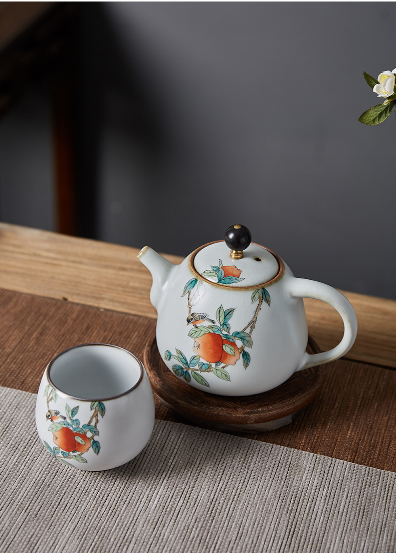 Shot incarnate your up hand - made apple bird jingdezhen ceramic teapot kung fu tea set household filter teapot single pot