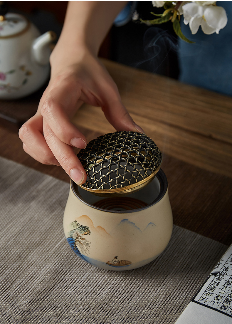 Shot incarnate your up on hand - made scenery censer jingdezhen ceramic kung fu tea set with parts cicada fancy there are scented