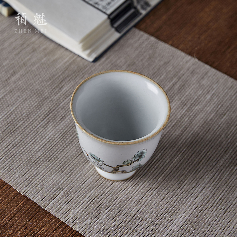 Shot incarnate the jingdezhen ceramic your up hand - made cranes teacup kung fu tea set sample tea cup personal single CPU master CPU