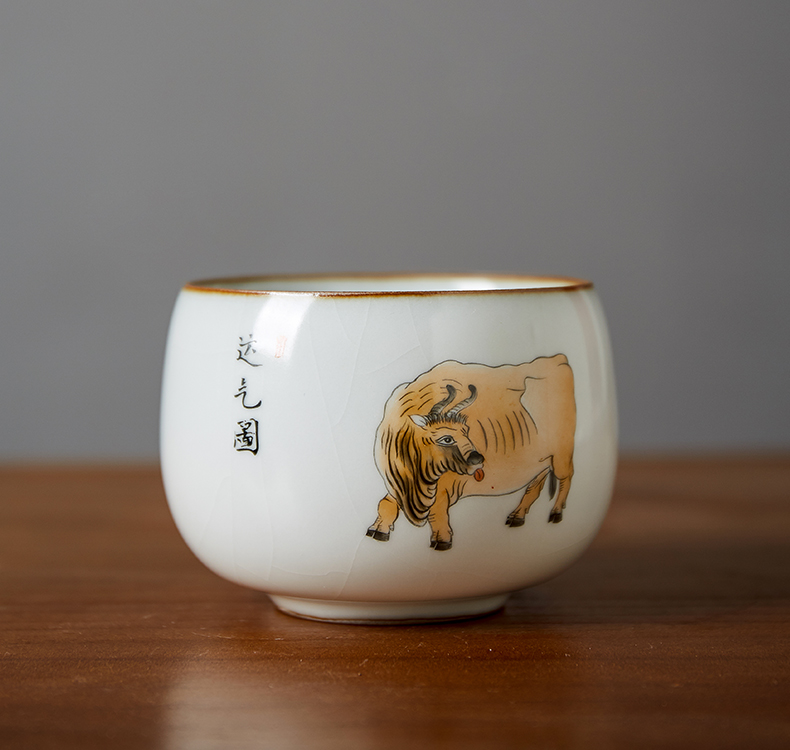 Shot incarnate your up hand - made five NiuTu jingdezhen ceramic cups kung fu tea set piece sample tea cup master cup single CPU