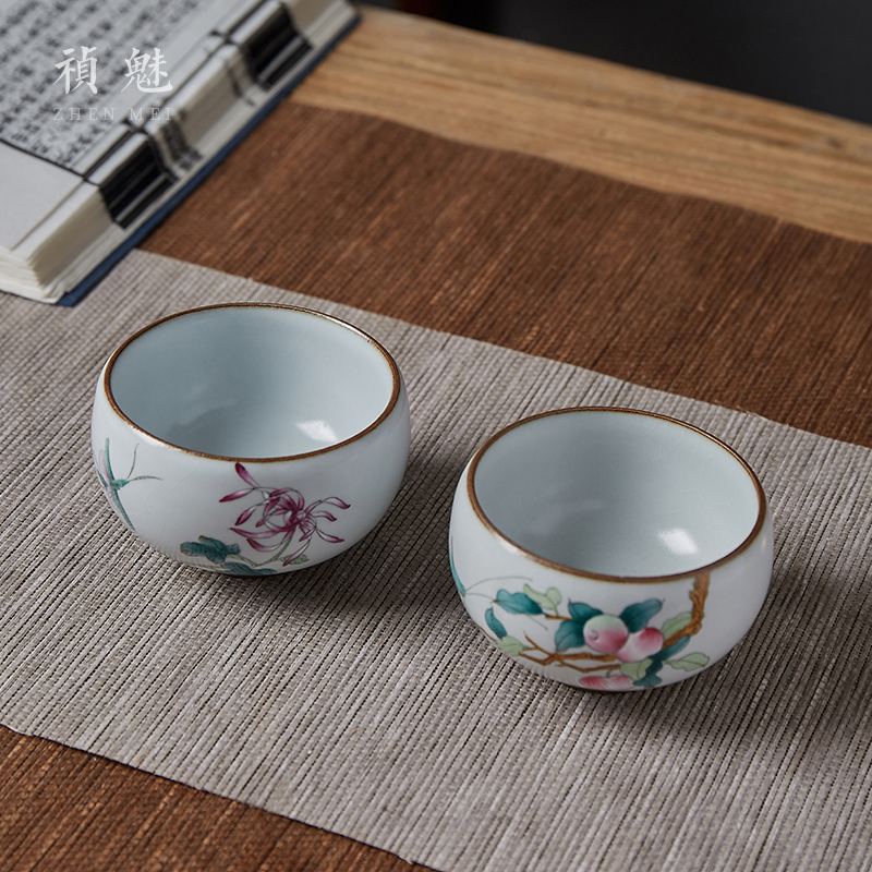 Shot incarnate the jingdezhen ceramic cup your up hand - made loquat cricket kung fu tea master sample tea cup cup personal single CPU